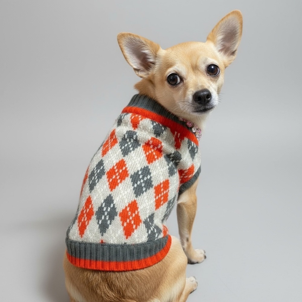 BLUEBERRY Jacquard Knit Dog Sweater